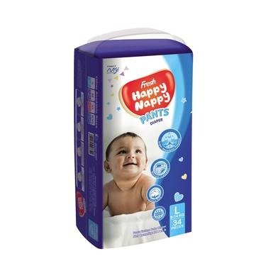 Fresh Happy Nappy Pant Diaper - 34 Pcs (Size - L) For 9-14 Kg